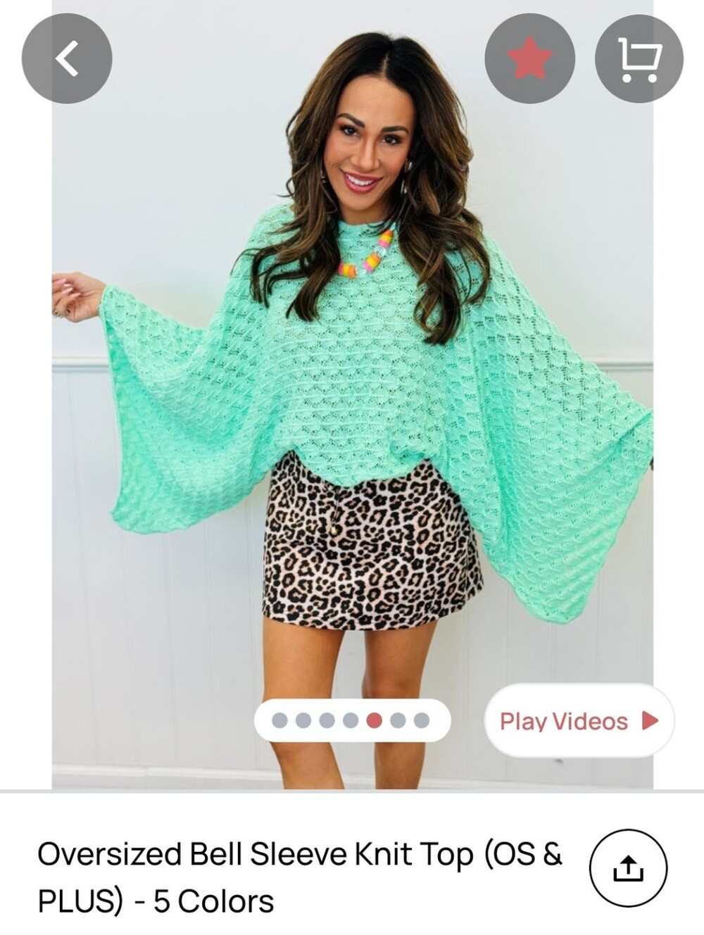 Oversized Bell Sleeve Knit Top - Mint Plus Size